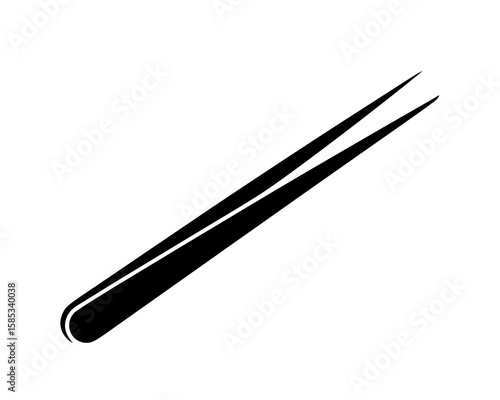 Black silhouette of tweezers