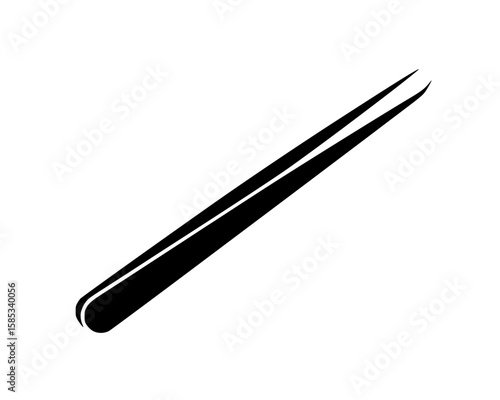 Black silhouette of stainless steel tweezers