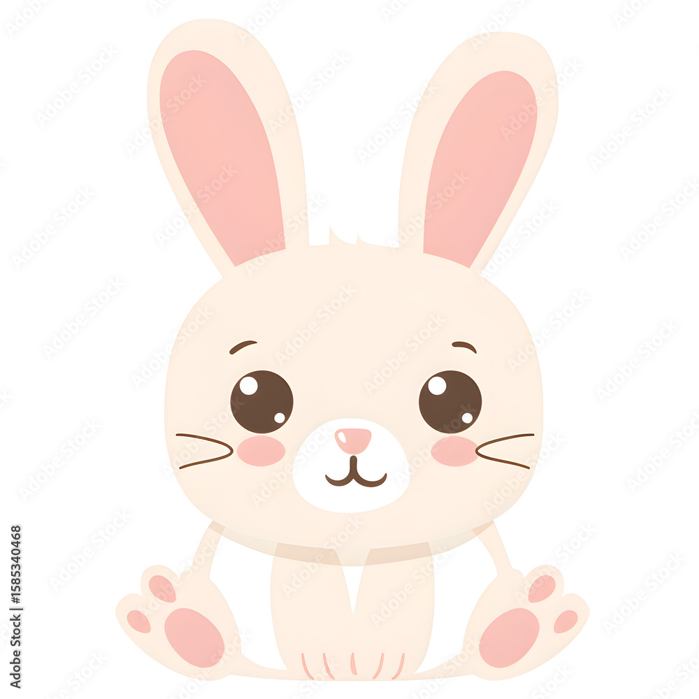 Adorable Cream Bunny Sitting Adorable Cream Bunny Sitting