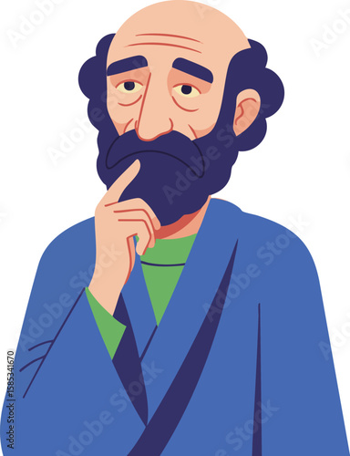Minimal Flat Design Philosopher Illustration