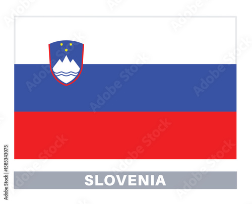 Flag of slovenia. Flag icon. Standard colors. Standard size. Rectangular flag.
