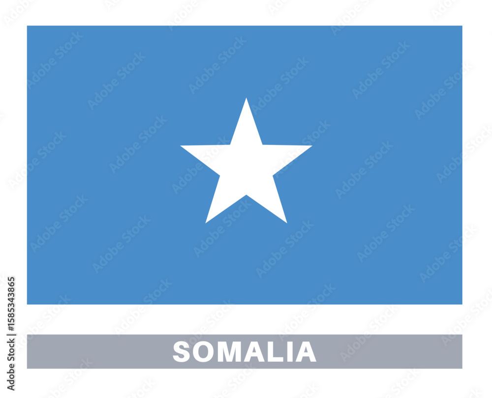 Obraz premium Flag of somalia. Flag icon. Standard colors. Standard size. Rectangular flag.