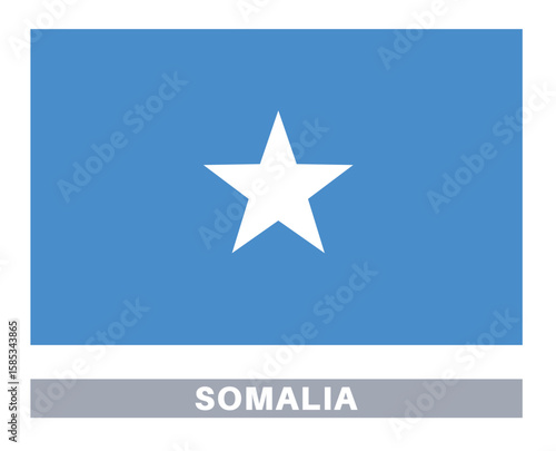 Flag of somalia. Flag icon. Standard colors. Standard size. Rectangular flag.