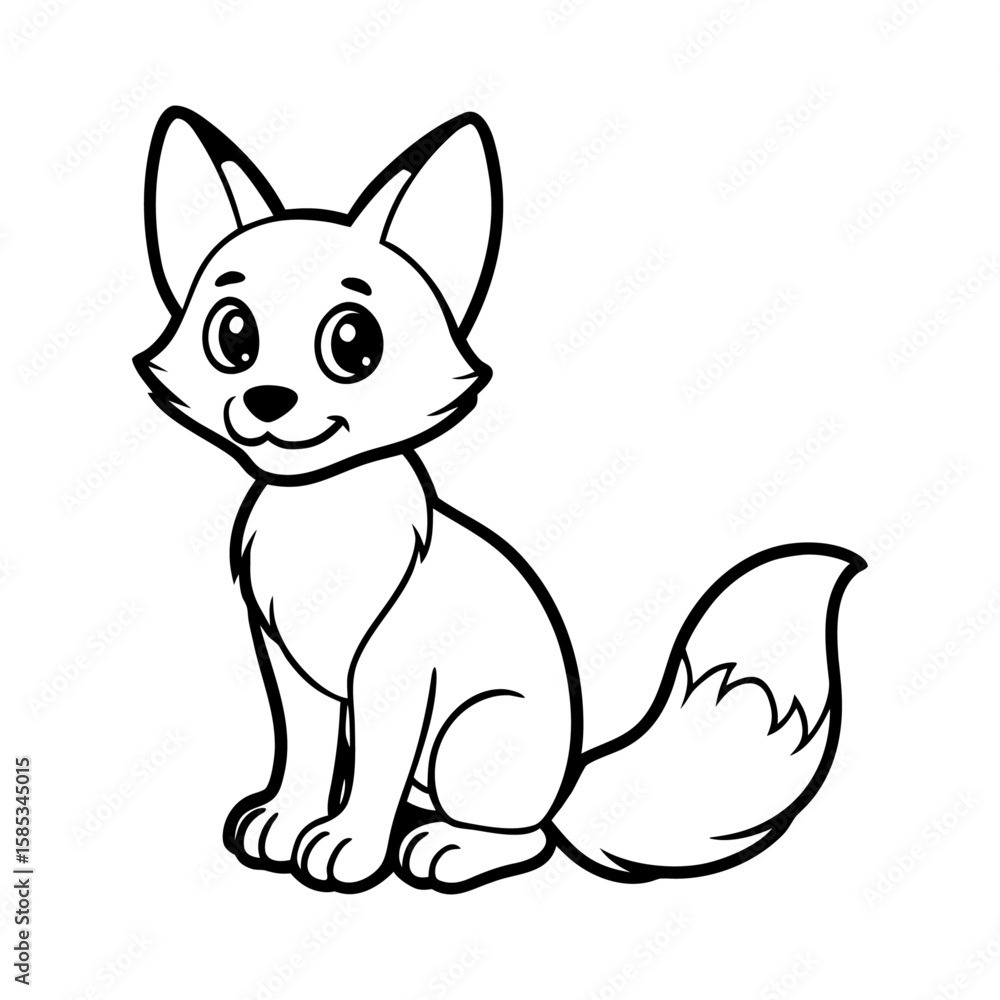 Obraz premium Cheerful Cartoon Fox - Playful Vector Graphic for Kids' Designs