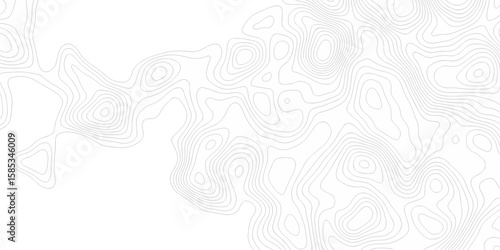 Lines map seamless topographic contour lines pattern. Geographic map and topographic contours map background. White wave paper reliefs. Black and white wave Seamless line.