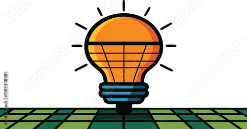 A collection of illustrations showcasing solar energy panels, often with prominent sun motifs and varying perspectives, emphasizing renewable energy and sustainable technology