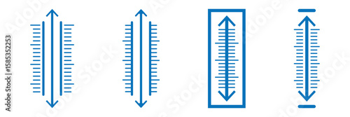 Human height icon set. Height measurement icon set. Scale tall human.