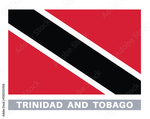 Flag of trinidad and tobago. Flag icon. Standard colors. Standard size. Rectangular flag.