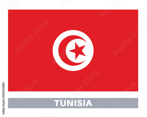 Flag of tunisia. Flag icon. Standard colors. Standard size. Rectangular flag.