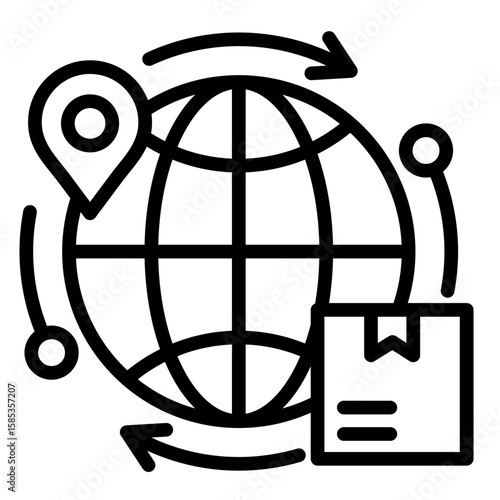 Worldwide Shipping  Icon Element For Design
