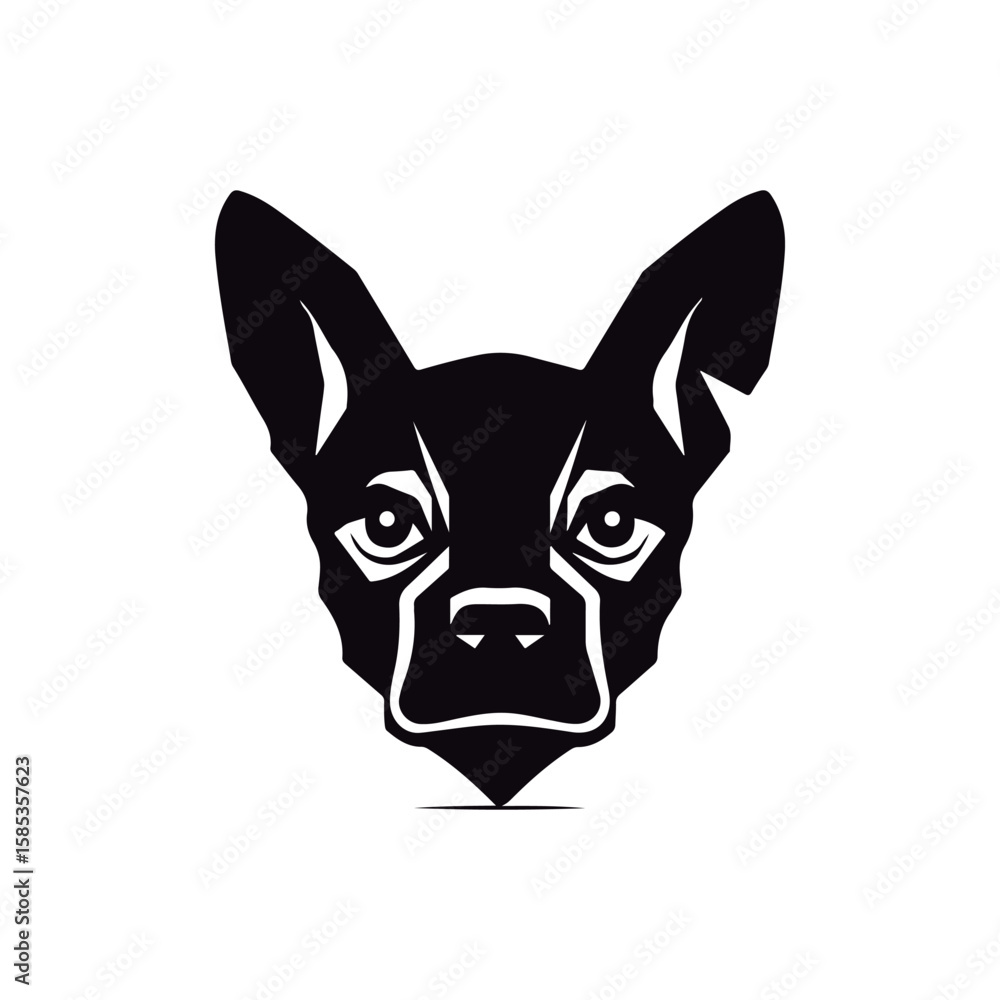 Fototapeta premium A black and white drawing of a Dog head coloring page illustration.
