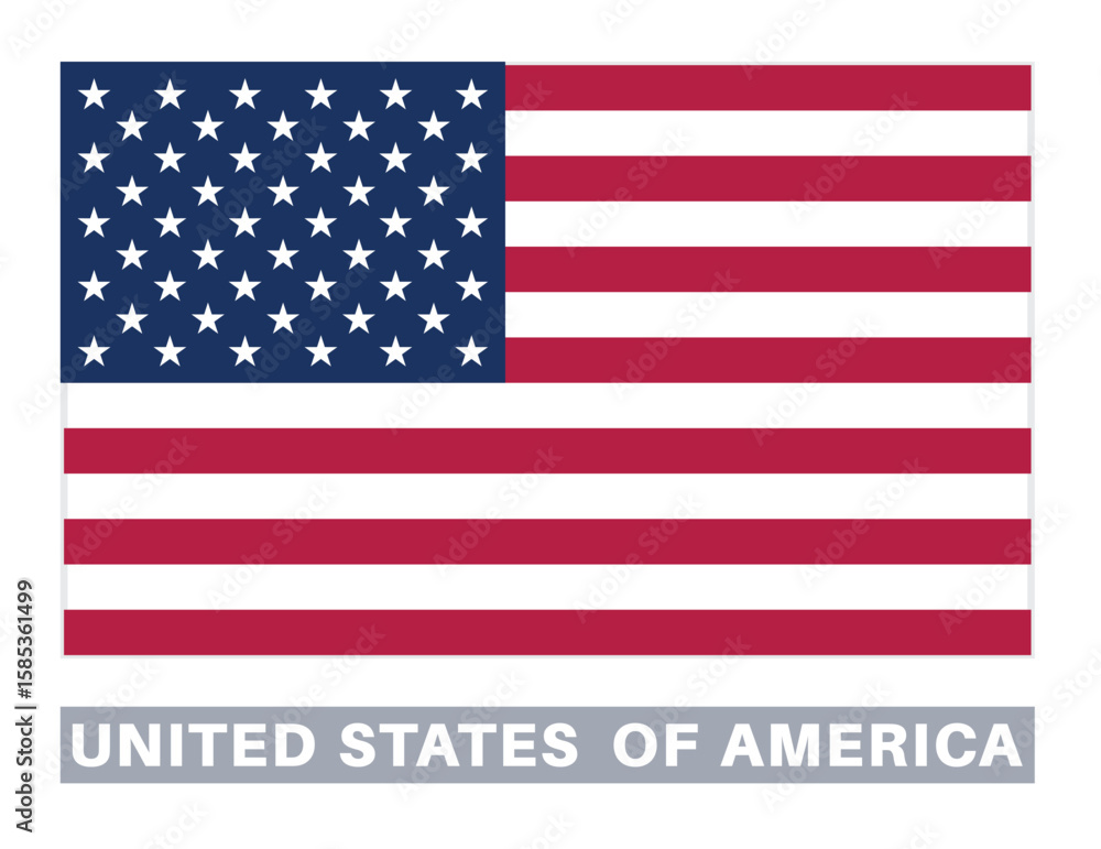 Naklejka premium Flag of united states of america. america Flag icon. Standard colors. Standard size. Rectangular flag.