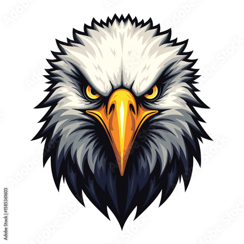 Angry Eagle Head Illustration in Bold Style