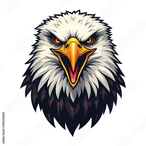 Screaming Eagle Mascot with Open Beak