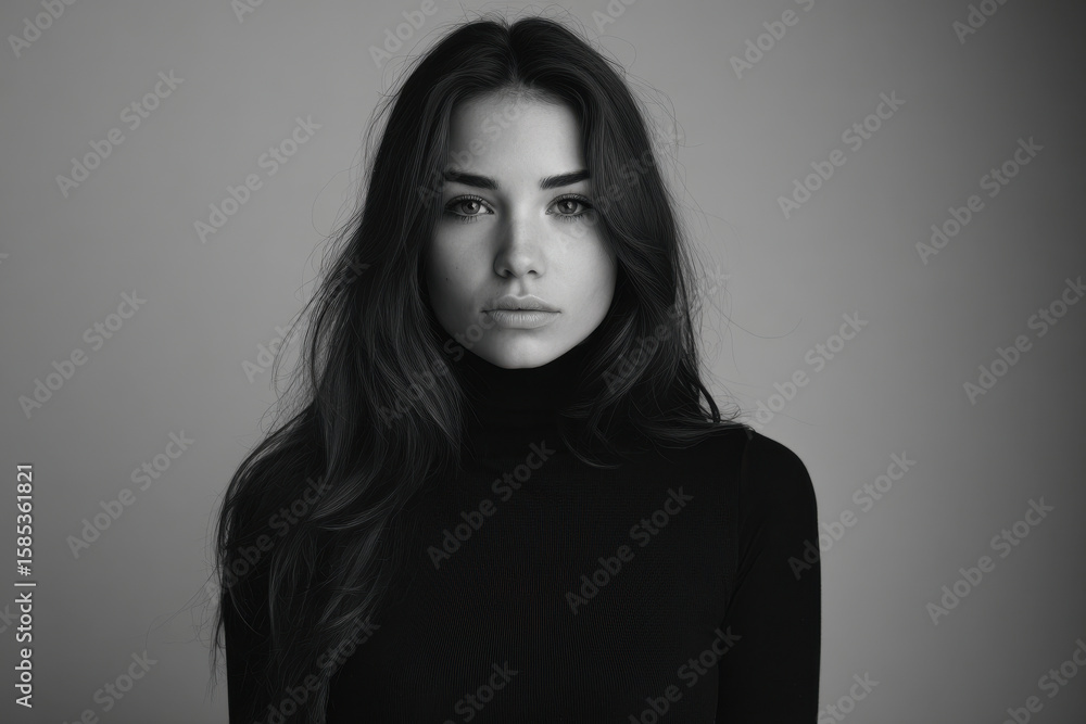 Fototapeta premium create photorealistic ultraminimalist portrait that captures deep emotions in modern web homepage backdrop