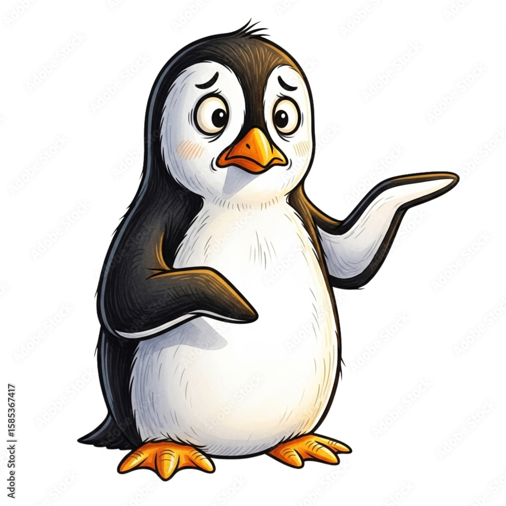 Fototapeta premium Watercolor Penguin Clipart