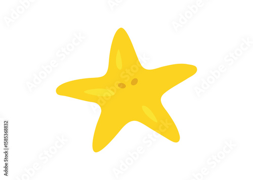 Yellow cartoon star fish sea Vector