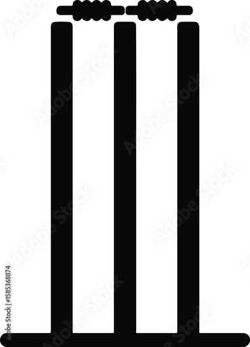 Silhouette Cricket wickets illustration stumps and bails vector Illustrator