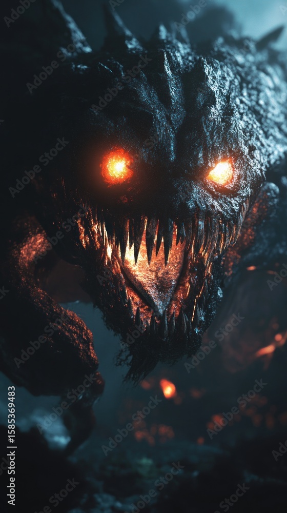 Obraz premium Dark monster with glowing eyes