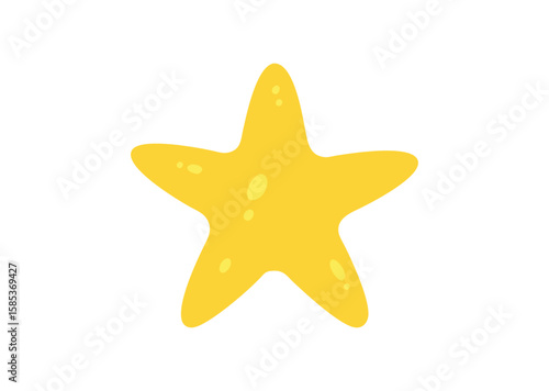 Yellow cartoon star fish sea Vector
