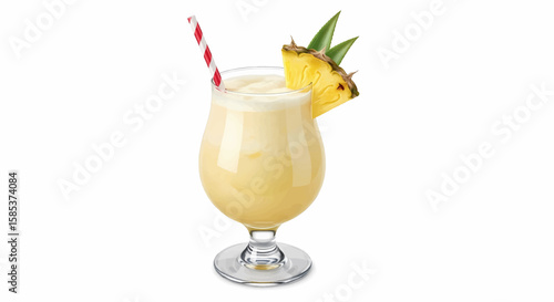 Tropical Delight A refreshing pina colada cocktail  with pineapple garnish perfect refreshment