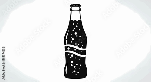 Refreshing Drink An Illustration of Soda Bottle with Bubbles for a Cool Vibe
