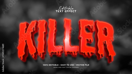 Editable scary 3d text effect, Halloween text effect template