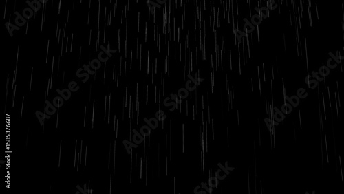 Rain Falling Against Black Background Abstract Illustration