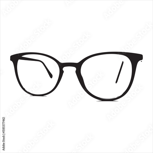minimal and simple Black spectacles front location vector art silhouette 