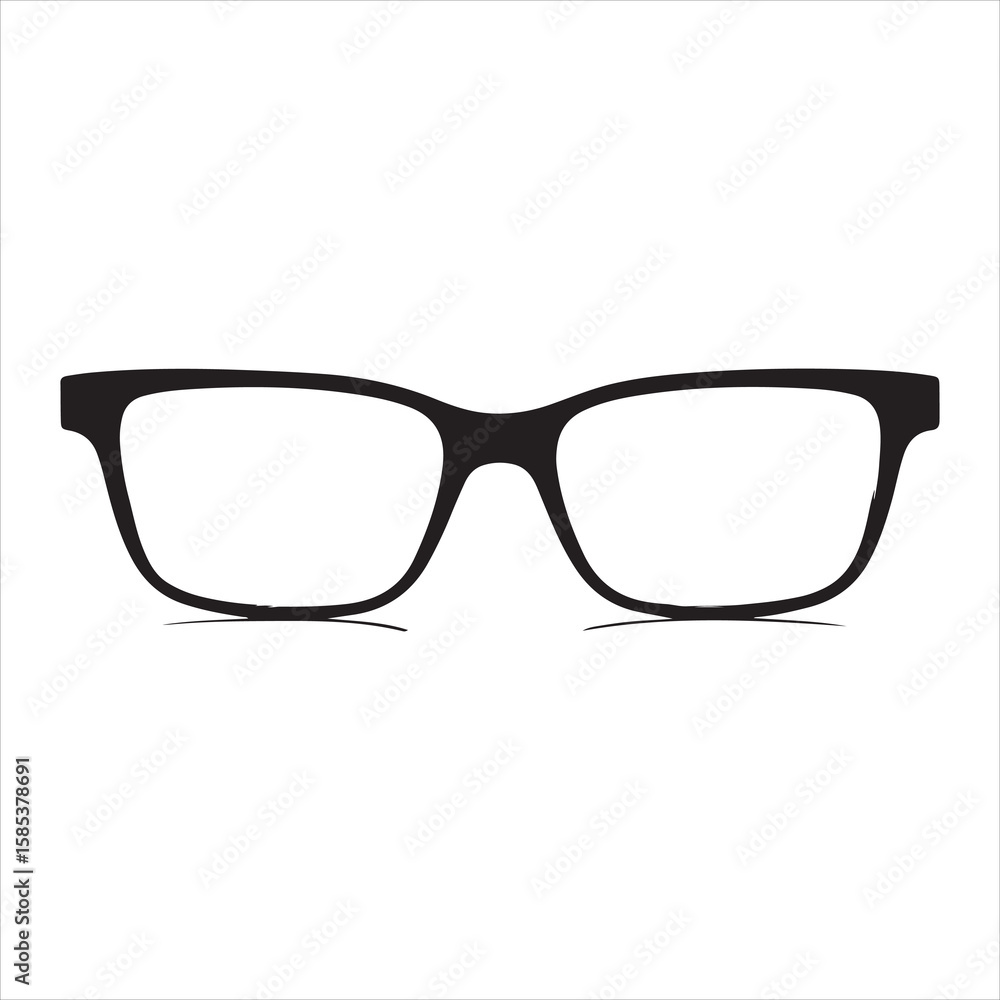 Fototapeta premium minimal and simple Black spectacles front location vector art silhouette