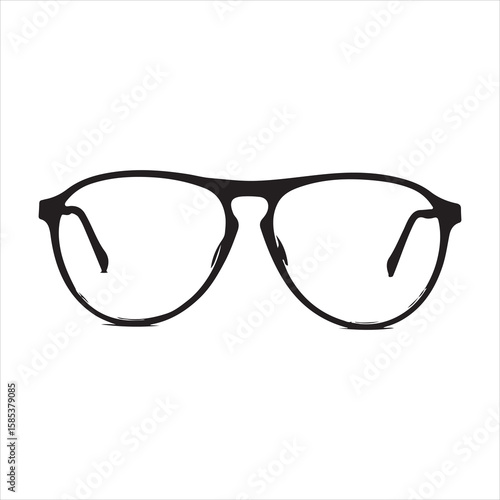 minimal and simple Black spectacles front location vector art silhouette 