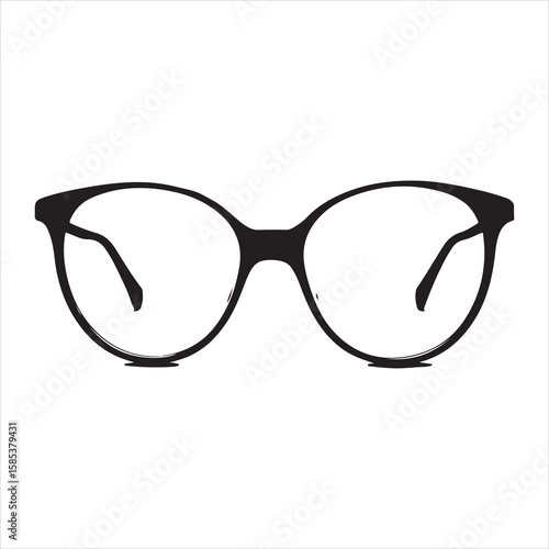 minimal and simple Black spectacles front location vector art silhouette 