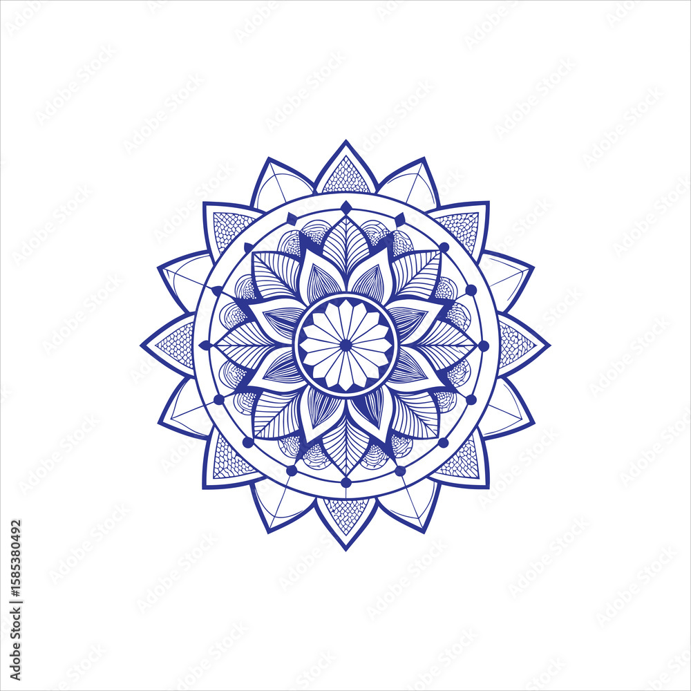 Fototapeta premium Diamond vector illustration with snowflake and star pattern for winter holiday design