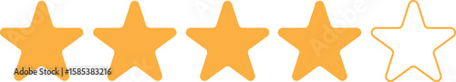 Four out of five stars rating graphic with a white background