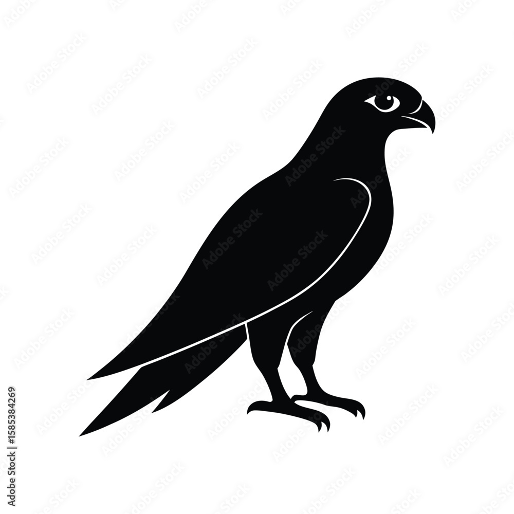 Fototapeta premium A falcon bird silhouette vector illustration.