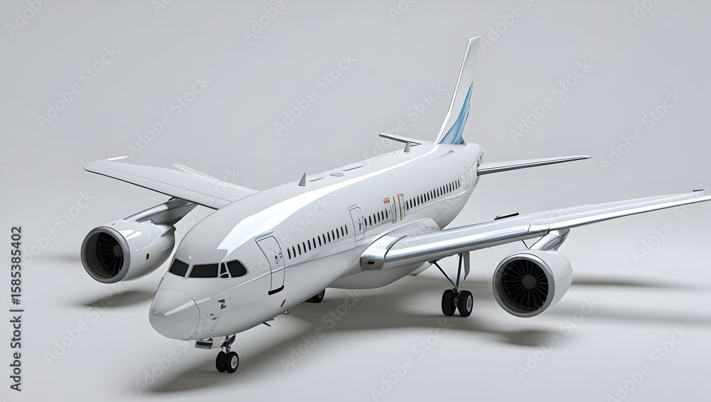 Fototapeta premium Flying airplane isolated on transparent background 