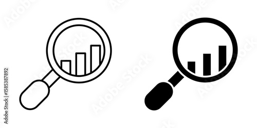 Analysis Icon set. Symbol isolated white background. vector illustration. color editable.