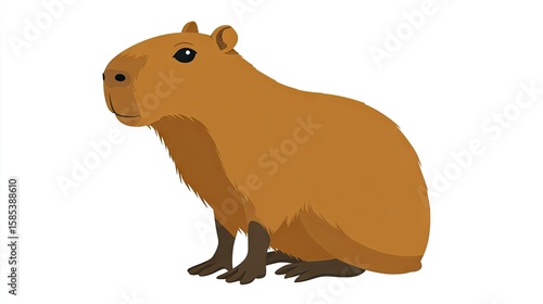 Capybara illustration profile view