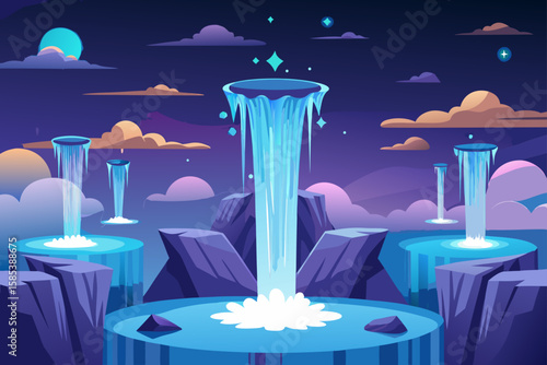 Floating Waterfalls Pour Endlessly into the Void