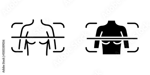 Mammography Icon set. Symbol isolated white background. vector illustration. color editable.