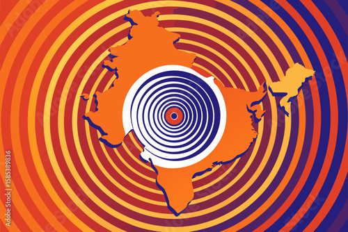 Fluid India Map Morphing into Ashoka Chakra Lines