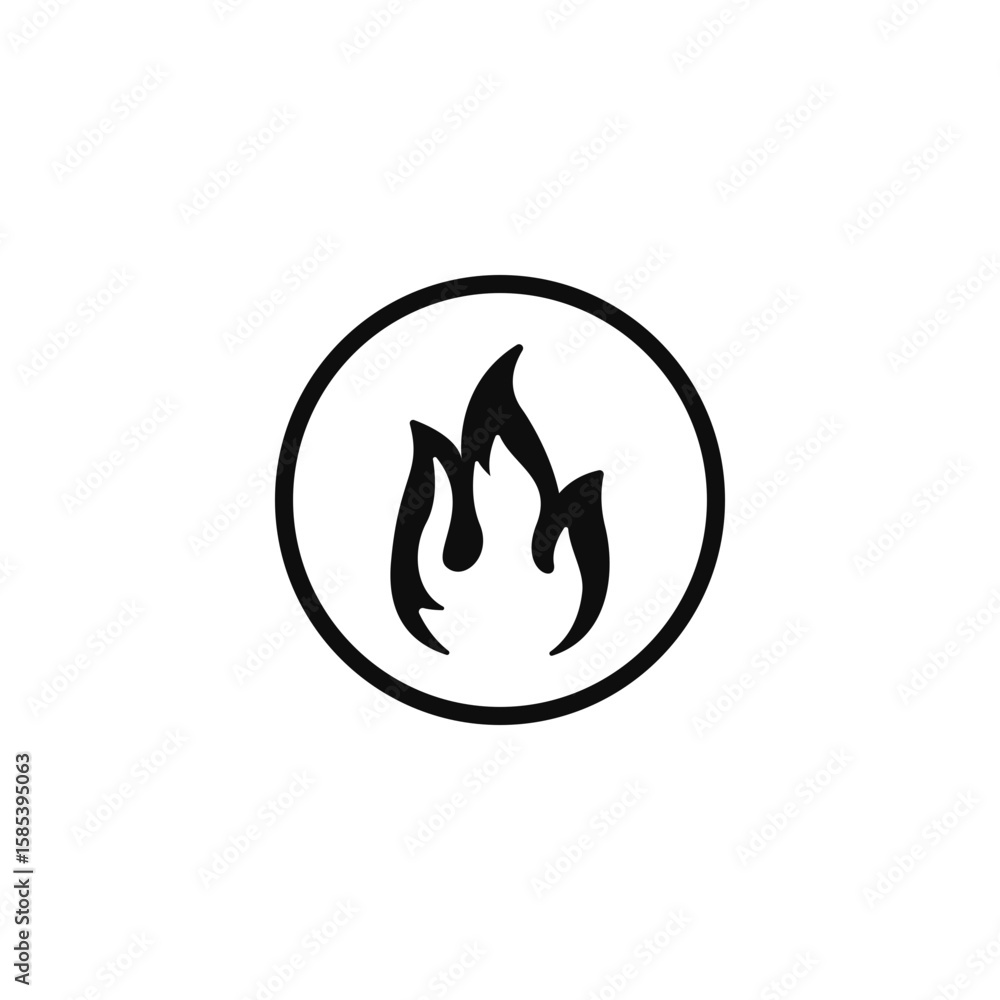 Flame Fire Vector Icon Sign Flame Fire Vector Icon Sign