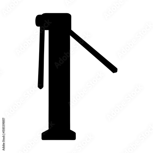 Silhouette of a turnstile