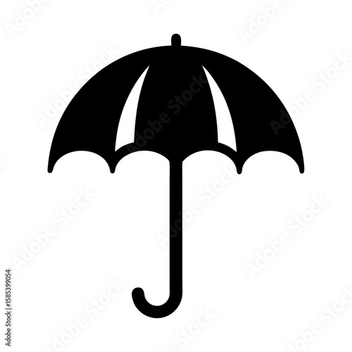 Black and white umbrella vector graphic illustration for weather protection symbol