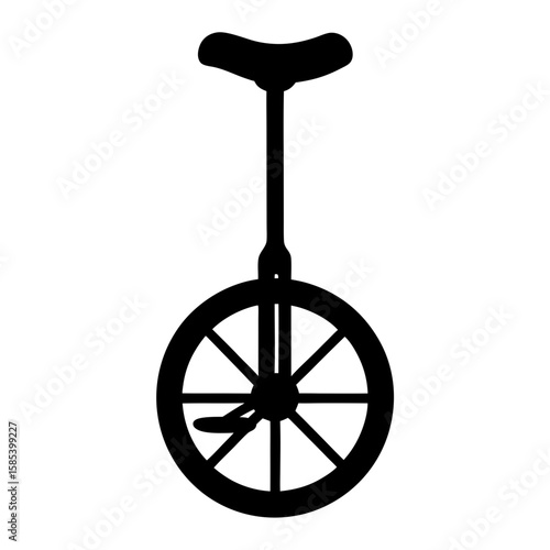 Silhouette of a classic unicycle, perfect for circus performers and clowns