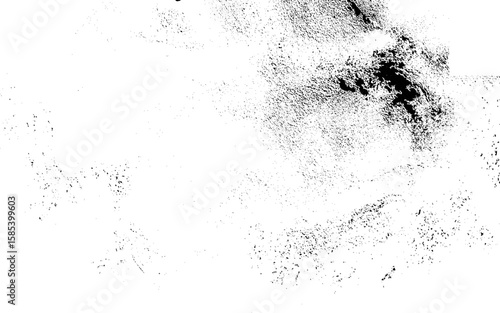 Black grainy texture isolated on white background. Distress overlay textured.