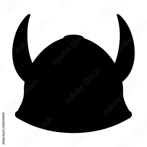 Silhouette of a Viking helmet with horns, iconic symbol of Norse culture