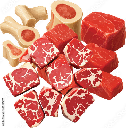 raw beef with bone