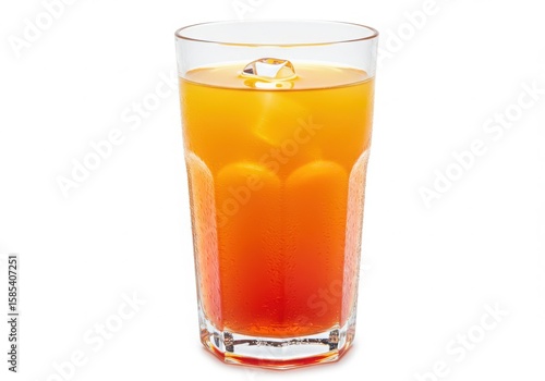Wallpaper Mural Refreshing orange and red layered drink with ice in a tall glass isolated on white background Torontodigital.ca
