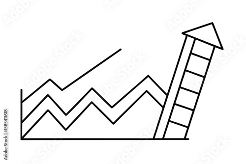 Upward Graph With Ladder Symbolizing Success